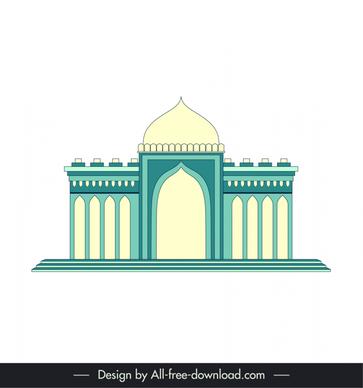 ahmedabad india building architecture icon flat symmetric elegant design