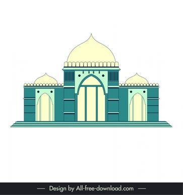 ahmedabad india building icon flat symmetry design classical decor