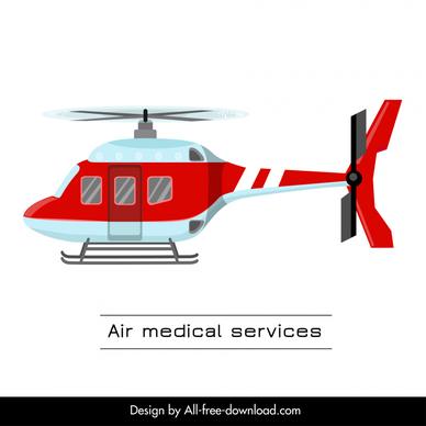 air medical service helicopter icon modern flat outline 