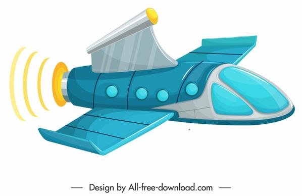 aircraft icon colored modern 3d shape
