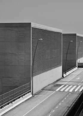 airport architecture art black and white building