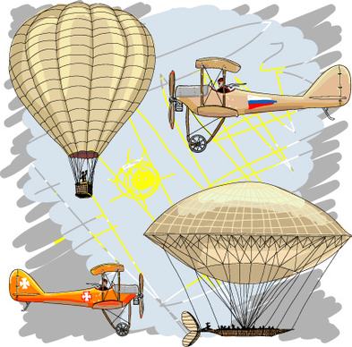 airship design elements vector graphic