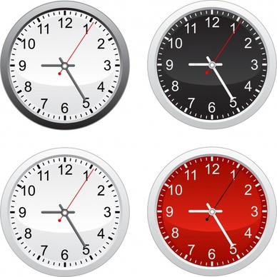 clock icons templates classical circle design