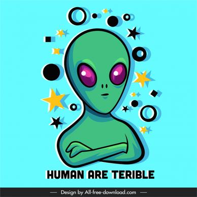 alien icon emotional sketch handdrawn cartoon character