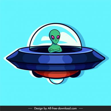 alien icon ufo sketch cartoon design