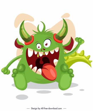 alien monster icon funny cartoon character colorful design