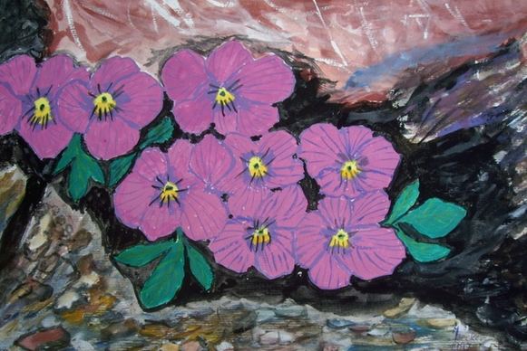 alpine flowers painting