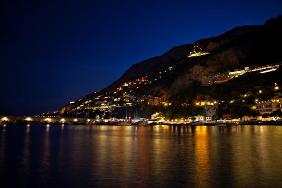 amalfi coast by night