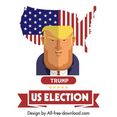 america election banner president trump flag sketch