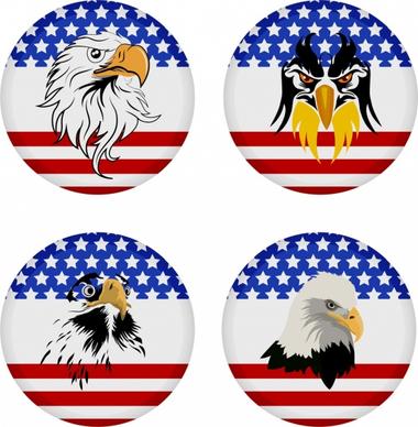 america medal template flag eagle decoration