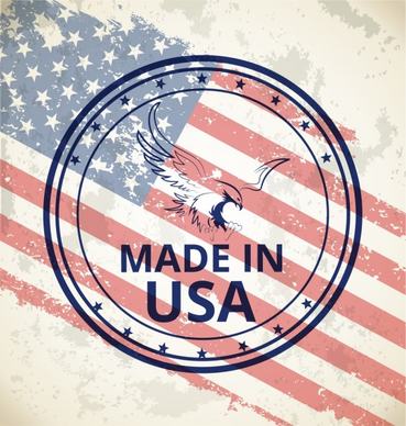 america stamp template flag eagle decor retro design