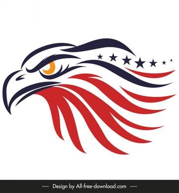 american eagle insignia icon flat handdrawn curves sketch