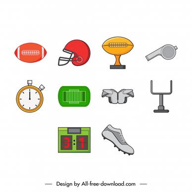 american football icon sets flat object symbols sketch