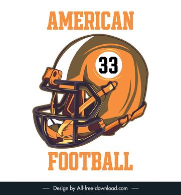 american football poster classical handdrawn 3d helmet sketch