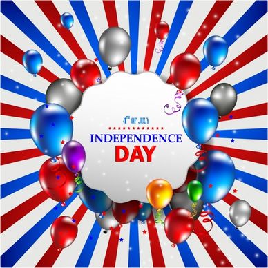 American Independence day background with balloons