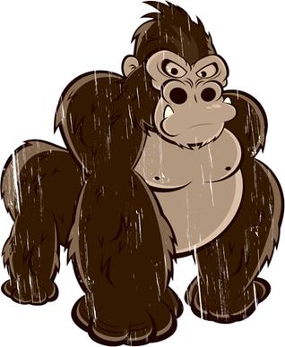 amusing gorilla cartoon styles vector