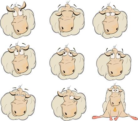 amusing sheep illustration vector