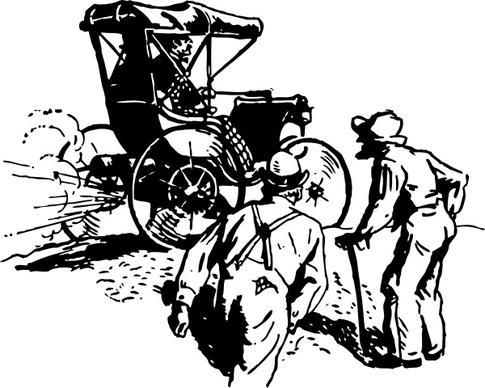 An Early Gas Buggy clip art