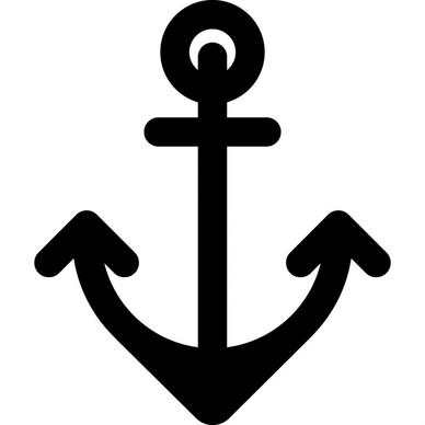 anchor sign icon flat symmetric silhouette sketch