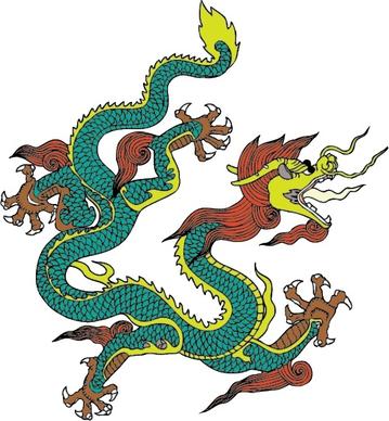 ancient chinese dragon vector