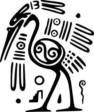 Ancient Mexico Motif Bird clip art