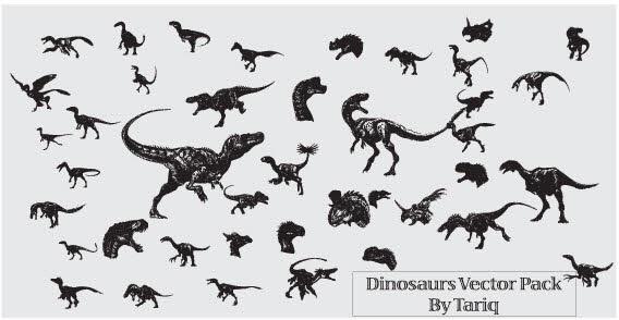 Animals dinosaurs free vector 2 