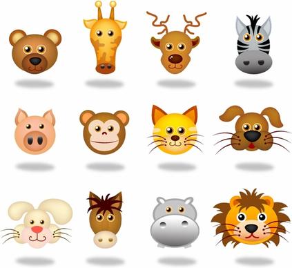 Animals face icons