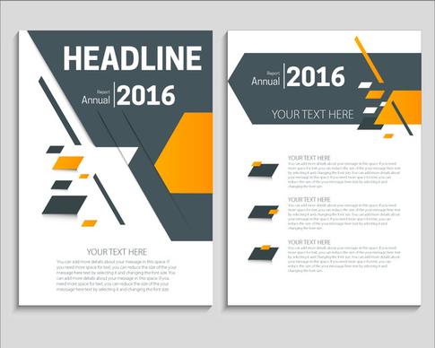 annual report brochure on abstract modern style background