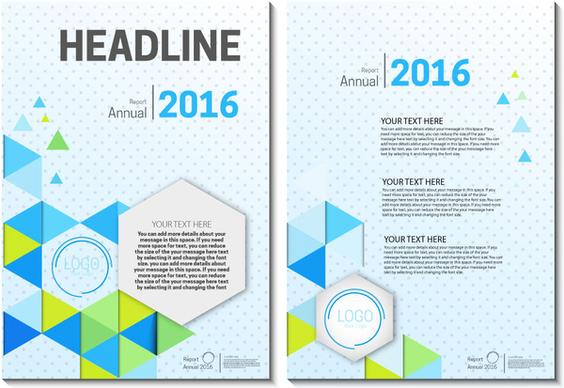 annual report brochure on geometric and spots background
