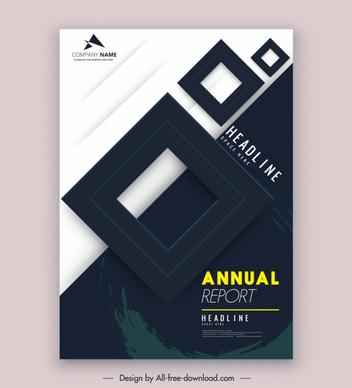 annual report cover template modern squares decor