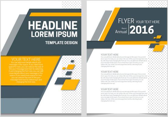 annual report flyer template on abstract modern background
