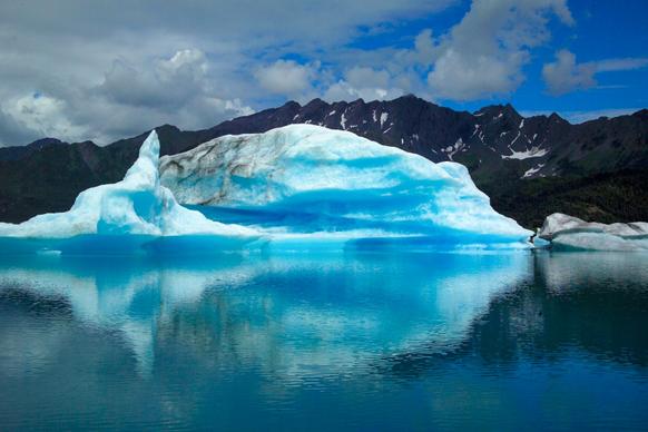 antarctic scenery picture snow ice lake reflection