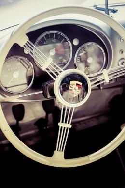 antique car chrome classic design drive gold light