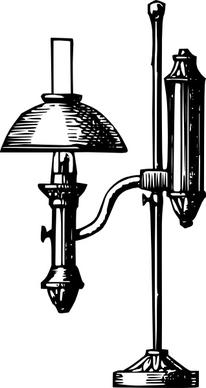 Antique Desk Electric Lamp clip art