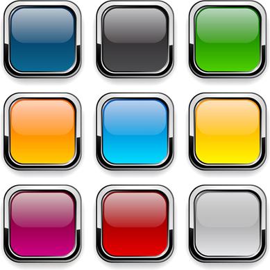 app button icons colored vector set