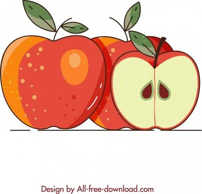 apple background slice decor colored classical design