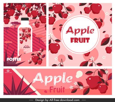 apple fruit advertising banners classic red decor