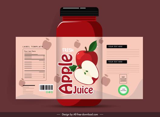 apple juice label template classic flat decor
