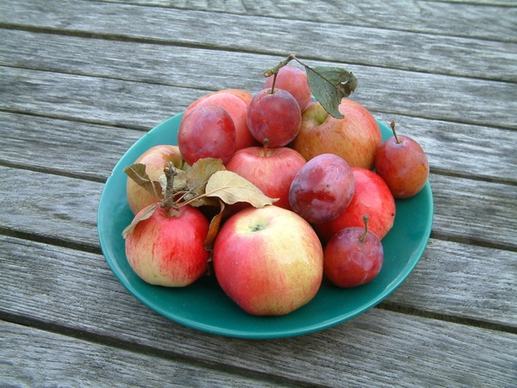 apple plums fruit