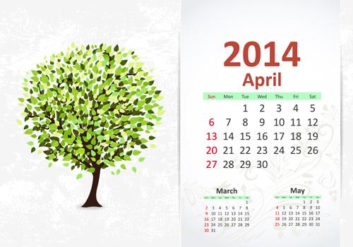 april14 calendar vector