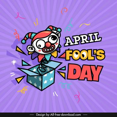 april fools day banner template dynamic clown toy box