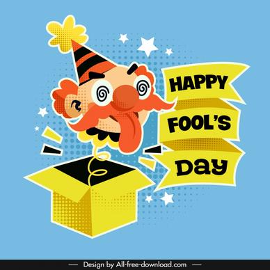 april fools day poster template funny clown toy