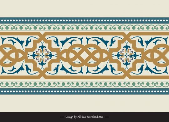 arabic floral seamless border template repeating symmetric geometry 