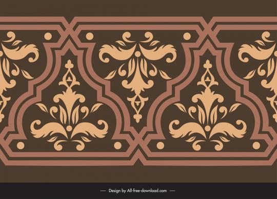arabic floral seamless border template symmetric repeating retro 