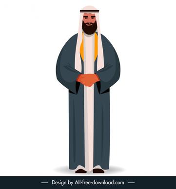arabic muslim man icon cartoon character sketch