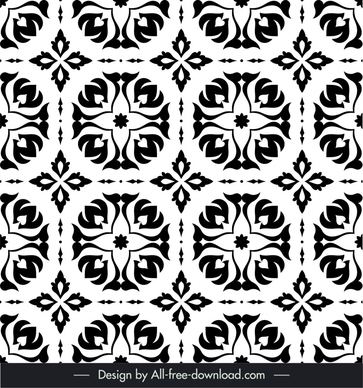 arabic pattern template black and white repeating floral symmetry sketch