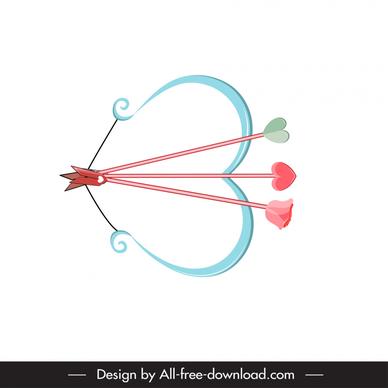 archer valentine design elements bow arrow heart rose sketch