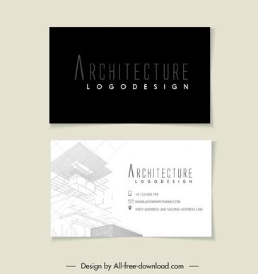 architect business card design templates architectures sketch contrast design