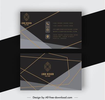 architect business card design templates elegant dark geometric lines