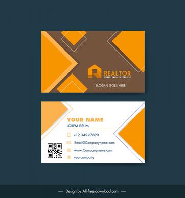 architect business card template geometric layout